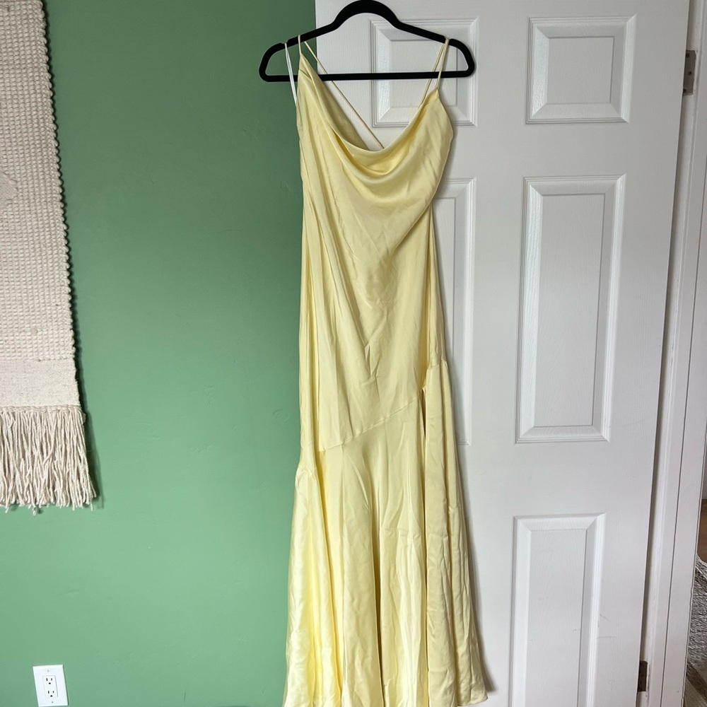 Birdy Grey Light Yellow Backless Dress